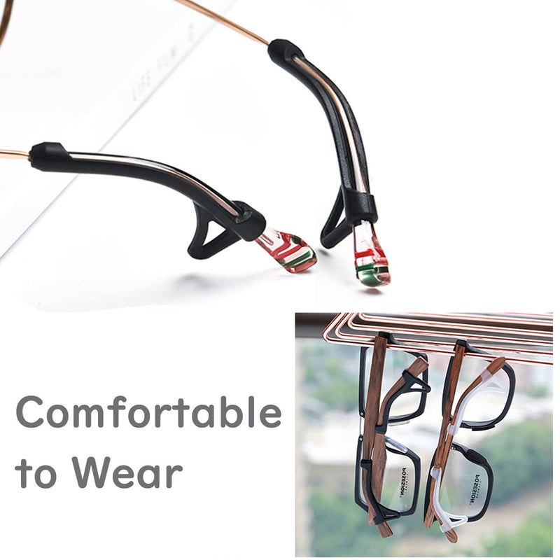 OPUGIT 6 pairs of anti-slip glasses temples, silicone anti-slip covers for glasses temples, comfort anti-slip glasses temples for sports glasses, sunglasses, reading glasses, black/white - NewNest Australia
