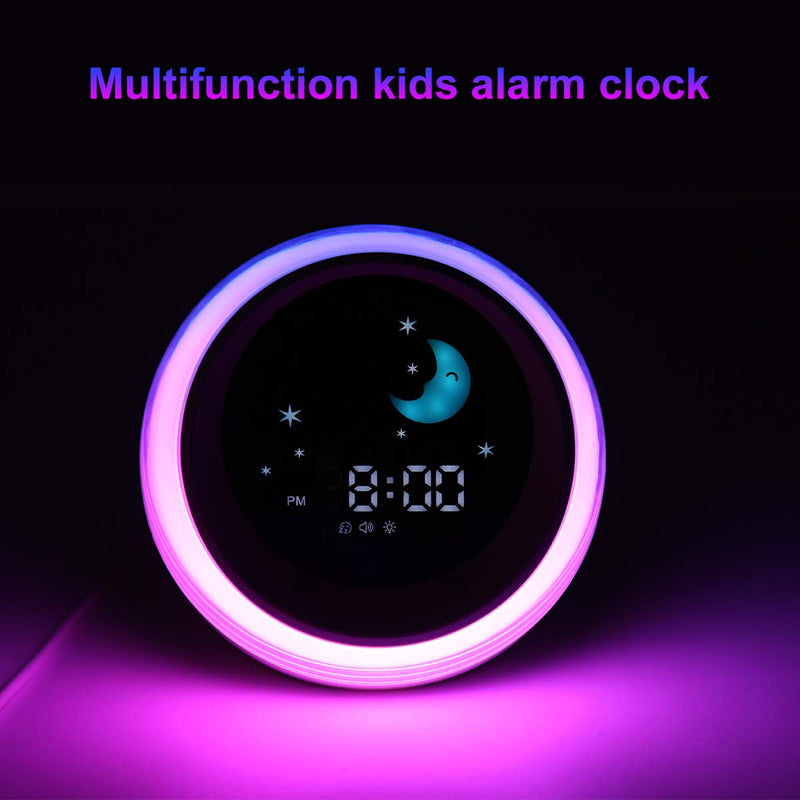 NewNest Australia - I·CODE Time to Wake Alarm Clock for Kids, Children's Sleep Trainer, Kids Wake Up Light, Sleep Sound Machine White 