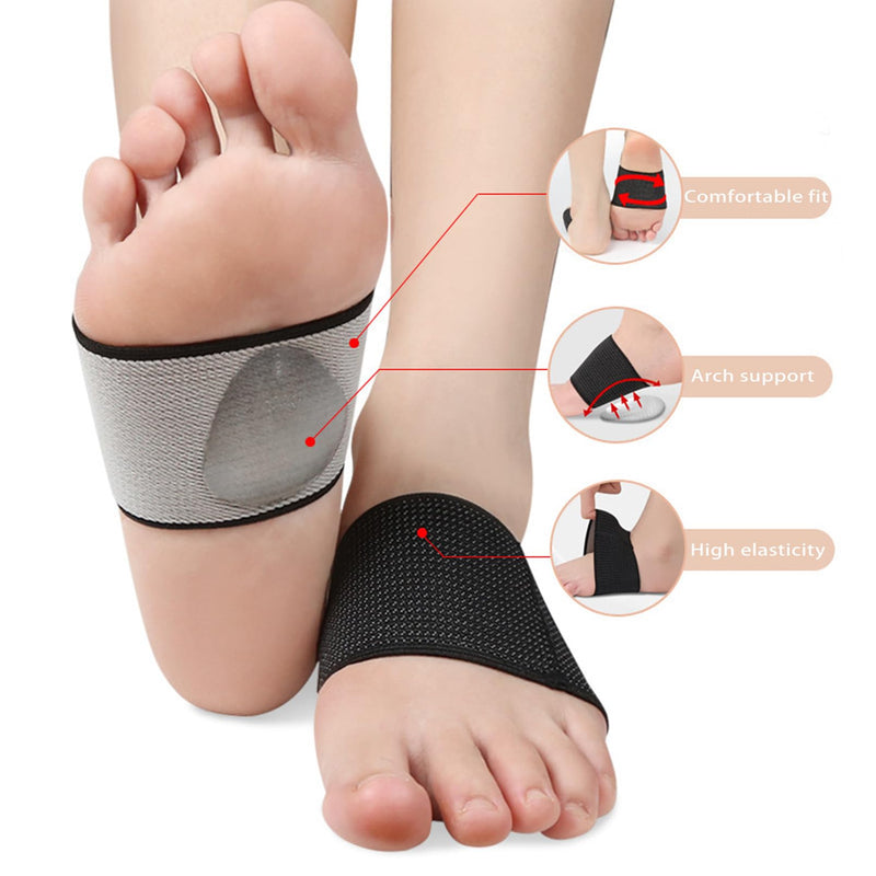 2 pairs of foot bandages, bandage foot socks for pain relief for flat feet with gel pads, foot bandage metatarsal for foot care for women and men (S, black and beige) S - NewNest Australia