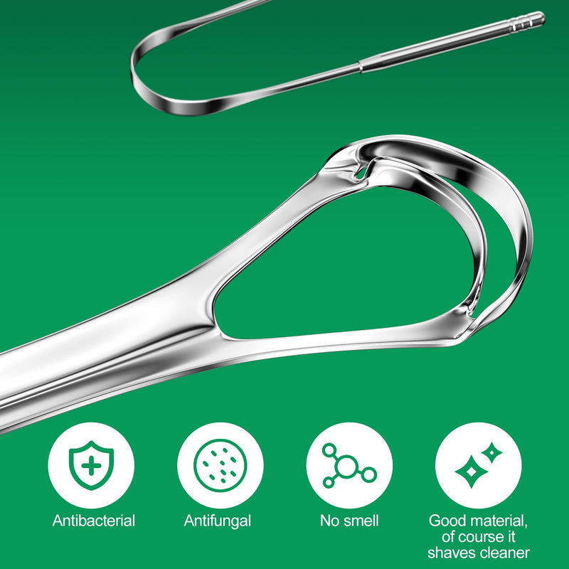Fousenuk Tongue Cleaner 304 Stainless Steel Tongue Scraper Set Against Bad Breath Tongue Brush For Fresh Breath Tongue Cleaner With Handle For Adults And Children Pack Of 2 - NewNest Australia