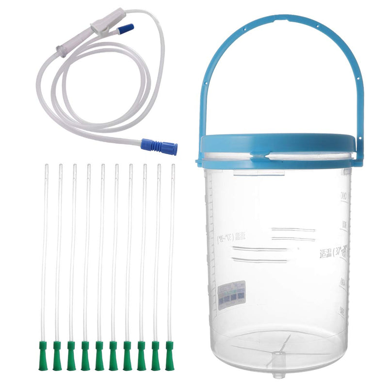 FOMIYES Enema Bucket Kit Reusable with Tube and Connector for Water Colon Coffee Cleansing Body Cleaner Unisex, Blue, 20x12cm (06LR71490S8FI) - NewNest Australia