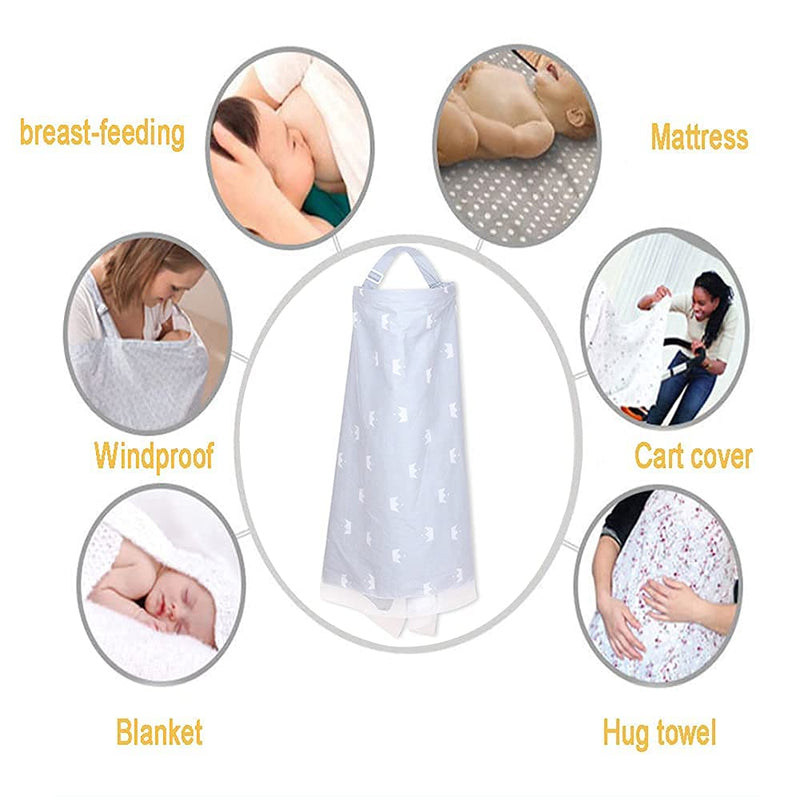 Privacy Nursing Covers, Breast Feeding Cover with Breathable Lace Screen Yarn, 360 Nursing Cover Privacy Breastfeeding Protection for Breastfeeding Baby Mom Gifts（Grey） Gray - NewNest Australia