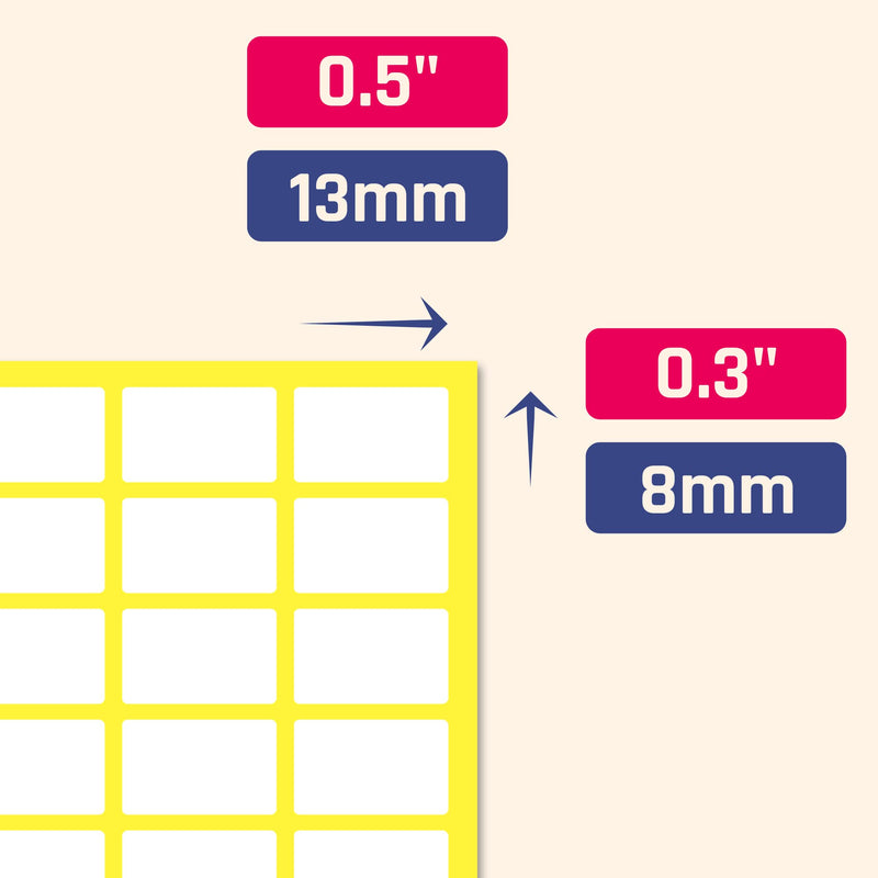 0.5" x 0.3", 2000 Pack - Small Labels Stickers, Matte White - NewNest Australia