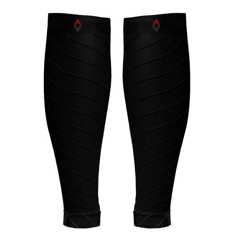 NV Compression Essential Race and Recover Calf Guards/Sleeves (PAIR) 20-30mmHg - For Sports Recovery, Shin Splints, Medical, Work, Flight - Running, Cycling (S.Blk, XS_ Solid Black XS - NewNest Australia