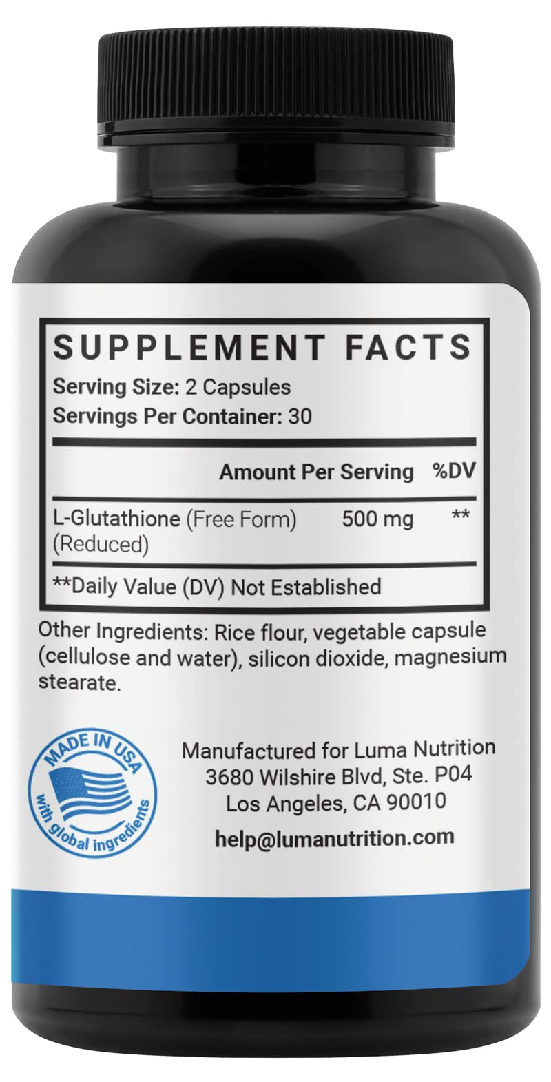 Premium Glutathione - Reduced Glutathione 500mg - Glutathione Supplement - L-Glutathione - Antioxidant Support - Liver Detox - 60 Capsules - NewNest Australia
