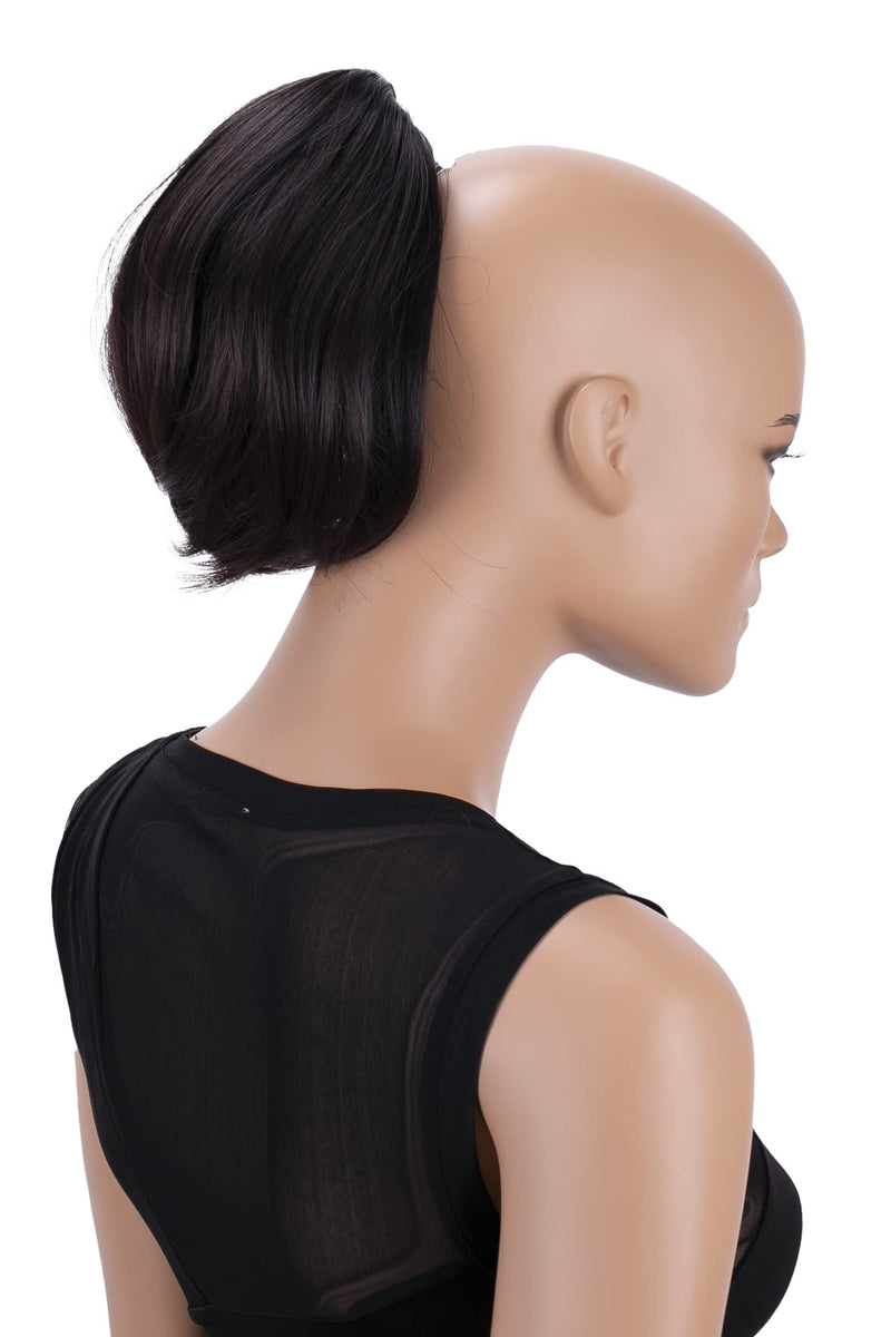 PRETTYSHOP Bun Hairpiece Ponytail With Butterfly Clip Hair Bun Bridal Hairstyle Hepburn Bun Scrunchie Straight Dark Brown Mix H414 dark brown mix #1T33B H414 - NewNest Australia