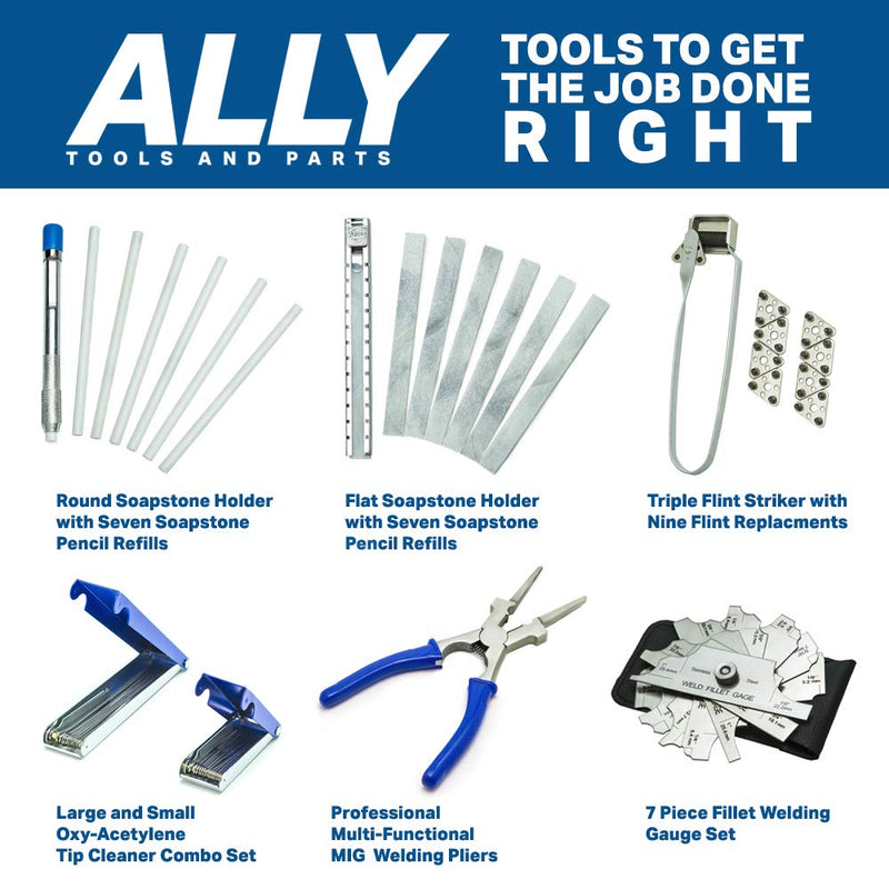 Ally Tools 7 Piece Fillet Welding Inspection Gauge Set Includes Leather Case - (1/8" - 1") Ulnar Metric & Inch - Perfect for Checking Leg Length and Throat Thickness for Professional Welders - NewNest Australia