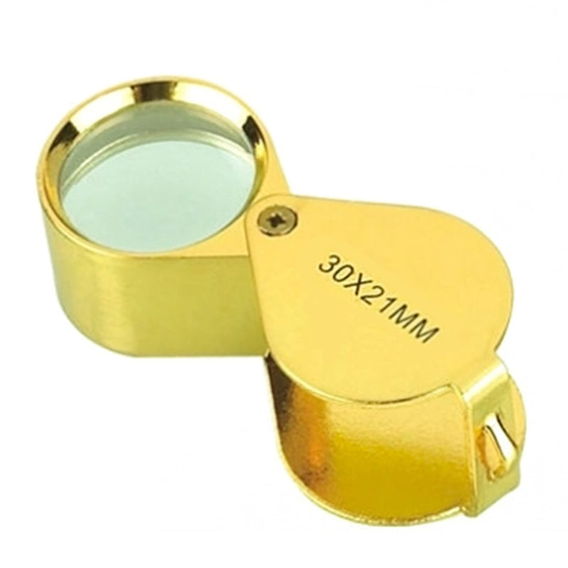 30X Jewelers Loupe Magnifier Foldable Pocket Magnifying Glass Jewelry Eye Loop for Jewelers, Gems, Diamonds, Plants, Coins (Gold) - NewNest Australia