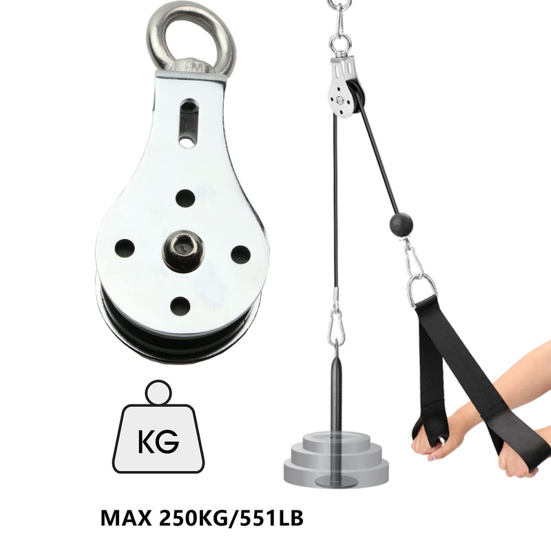 Pulley Wheel Stainless Steel Small Pulley Block 360 Degree Rotating Silent Cable Pully Load Bearing Mechanical Pulleys, Silver (Silver-1) Silver-1 - NewNest Australia