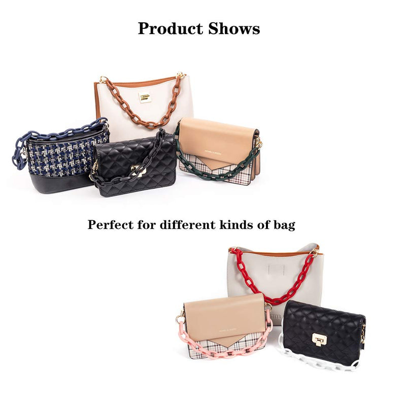 Xiazw Short Resin Bag Purse Handle Strap Replacement，Bag Decoration Chain，Bag Accessories Charms (Black) Black - NewNest Australia