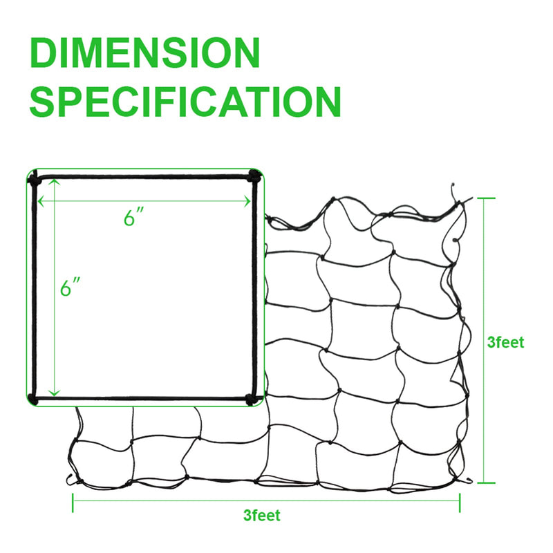 HOMEANING 2 Pack Grow Tent Net Trellis Netting 4x4Ft Elastic Trellis Netting Includes 8 Iron Hooks Flexible Net Trellis for Grow Tents a Total of 36 Holes (Black) Black - NewNest Australia