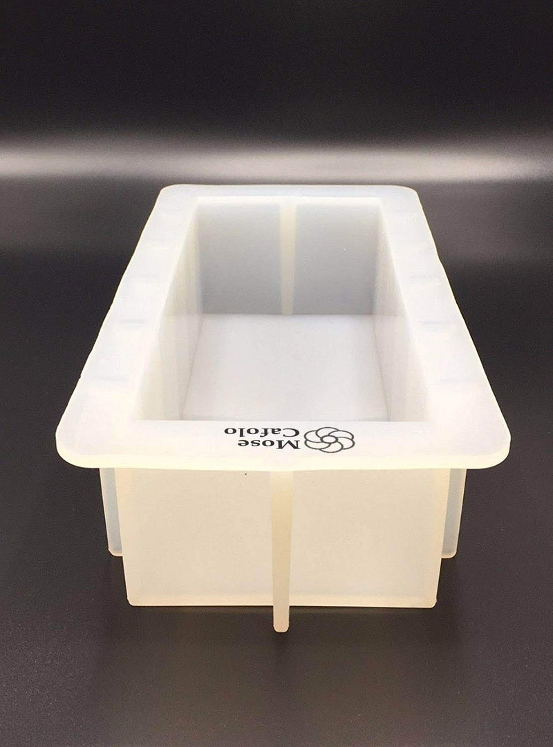 MOSE CAFOLO Loaf Soap Mold 8" Thick Lip Silicon Rectangular Mould 40oz DIY Handmade Swirl Making Tools 8" White mold - NewNest Australia