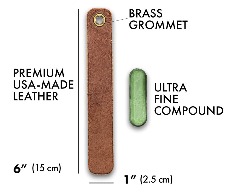 Knafs - Leather Strop for Honing Pocket Knives - Includes Stropping Compound - NewNest Australia