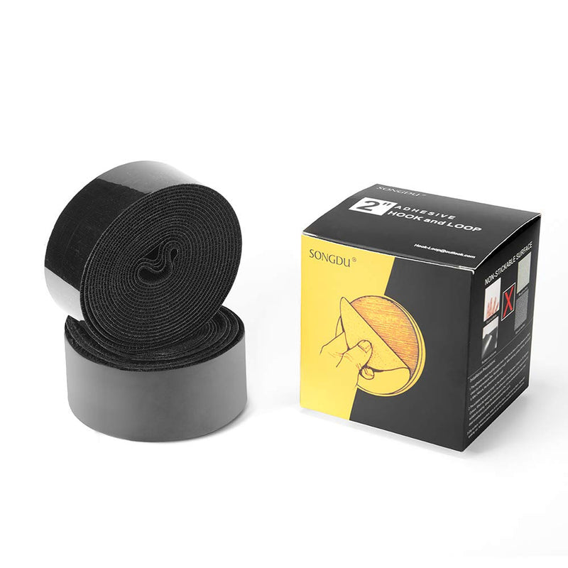 GOHOOK 2 Inch Adhesive Black Hook and Loop Tape - 5 Yards, Heavy Duty Strips/Industrial Strength Sticky Fastener 1 - NewNest Australia