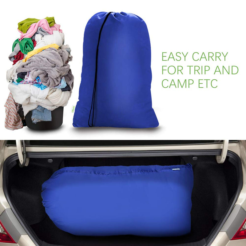 NewNest Australia - OTraki Travel Dirty Laundry Bags 24 x 32 inch 2 Pack Heavy Duty Drawstring Organizer Bag Tear Resistant Clothes Organization Storage Medium Size for Home Dorm Camp Trip College 60 x 80 cm Blue 