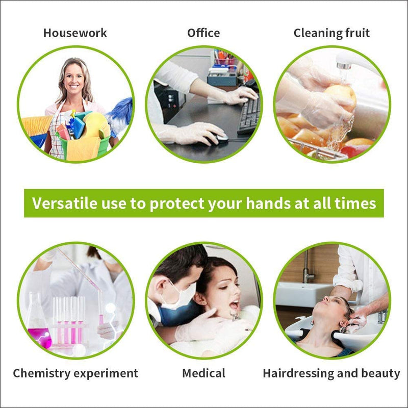 100 Pack Strong Quality Large Disposable Gloves Clear Powder Free Latex Free Food Safe Gloves Easy to WEAR - Perfect for Everyday Multi Purpose USE - NewNest Australia