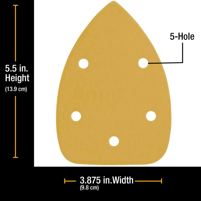 Dura-Gold Premium Mouse Detail Sander Sandpaper, 48 Assorted Grit Sanding Sheets - 60, 80, 120, 220, 320, 400-5 Hole Pattern Hook & Loop Triangle Mouse Discs - Woodworking Wood Crafting, Auto Paint Variety Pack - NewNest Australia