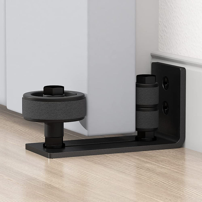 skysen Barn Door Floor Guide Wall Mount Stay Roller,8 Setup Options, Flush Bottom,Black Powder Coated,Felt Strip, Countersunk Holes for Barn Door(706) - NewNest Australia