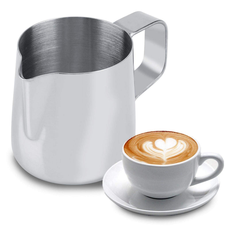 Sturdy Stainless Steel Milk Jug, Coffee Pitcher, Frothing Pitcher, Kitchen for Home Bar Barista Cappuccino Espresso Machine Coffee Cafe Latte Maker Art (200ml) - NewNest Australia