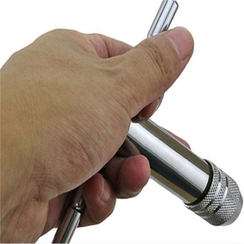 Rocaris Adjustable T-Handle Ratchet Tap Holder Wrench + 5pcs M3-M8 Machine Screw Thread Metric Plug Tap - NewNest Australia