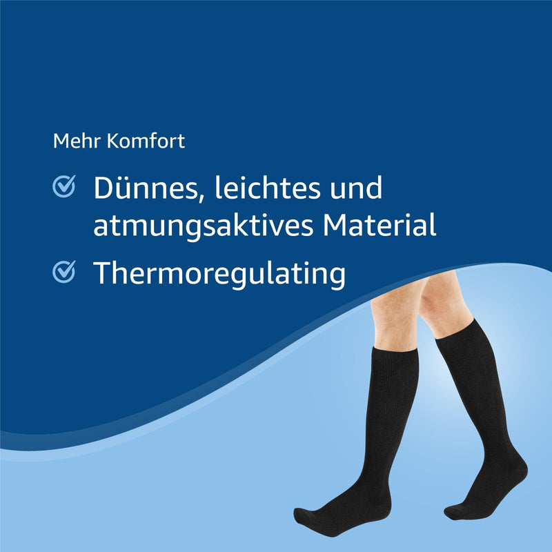 Amazon Basic Care Medical Compression Socks for Flight and Travel, Black, Size 39-43 39-43 - NewNest Australia
