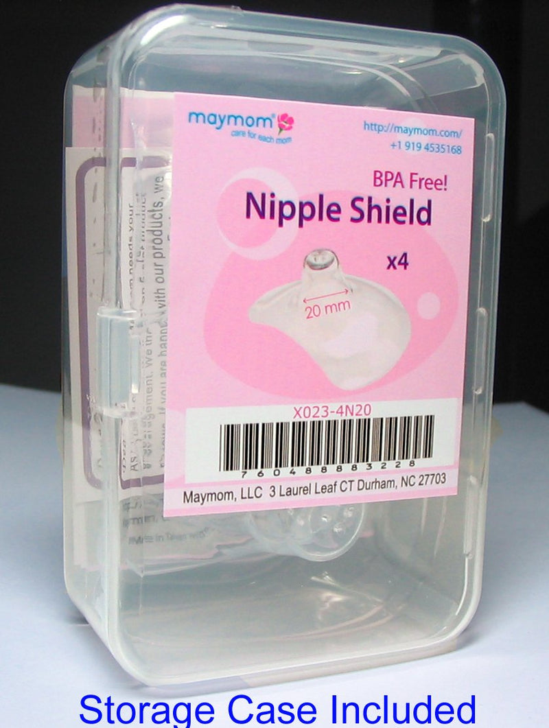 Maymom Nipple Shield (Small/Extra Small), 4pc in Reuseable Storage Case (Thicker Version) 4 Count (Pack of 1) - NewNest Australia