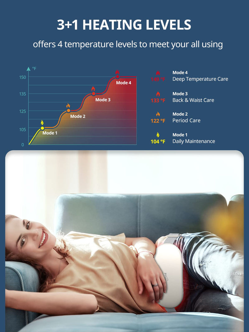 Slimpal Heating Pad for Period Cramps&Back Pain, Plus-Sized Electric Heating Pad, Menstrual Period Cramps Heat Belt Pain Relief, 3 Timer Auto Off Setting, Girls Women Wife Beige - NewNest Australia