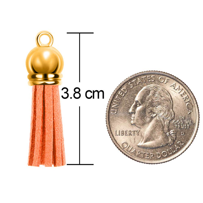 SIQUK 160 Pieces Keychain Tassels Leather Tassel Jewelry Making Tassel Pendants Gold Tassel Charm for Keychain DIY Craft Supplies, 32 Colors (Gold Cap) Gold Cap - NewNest Australia