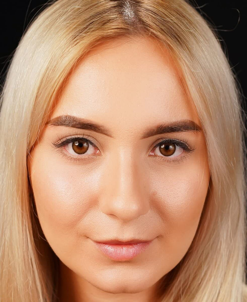 Charmiga Colored Contact Lenses Brown | Light Brown Annual Lenses Without Prescription | Pack Of 2 Brown Soft Colored Lenses + Container, Tweezers, Insertion Aid | Highly Opaque | City Beige 0.00 Dioptres - NewNest Australia