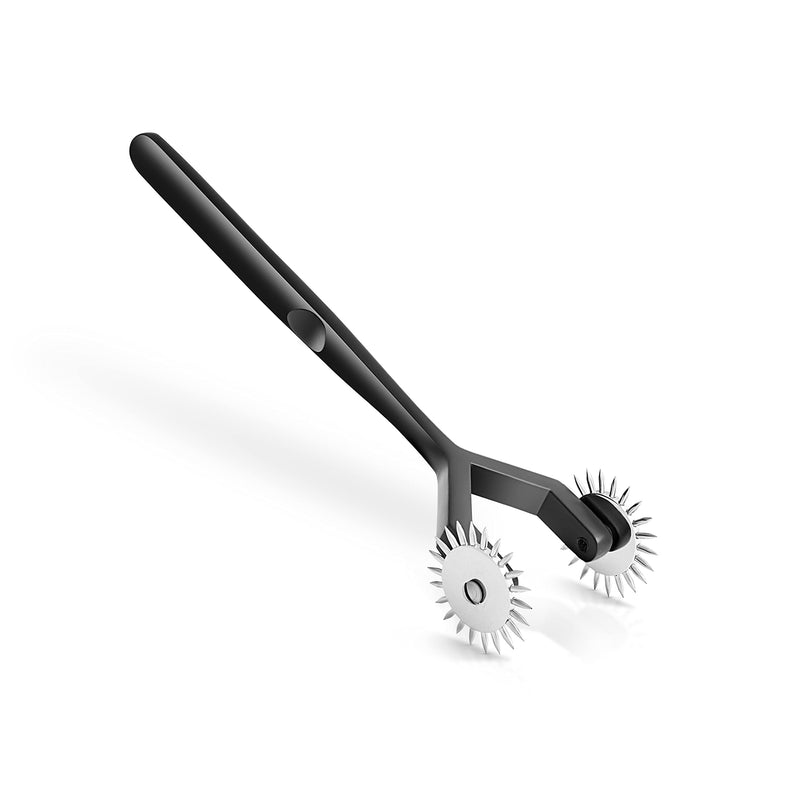 Stainless Steel Double Nerve Wheel Needle Roller Massage Roller "Double Pain" (Black) Black - NewNest Australia