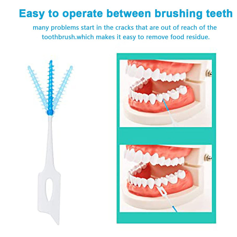 Fantasyon 40 Pieces Tooth Floss Picks Interdental Brushes Flosser Sticks in Orange with Storage Case for Brush Tool Toothpick Tooth Cleaner Interdental Floss Sticks Toothpick Cleaning Tool(Blue) Blue - NewNest Australia