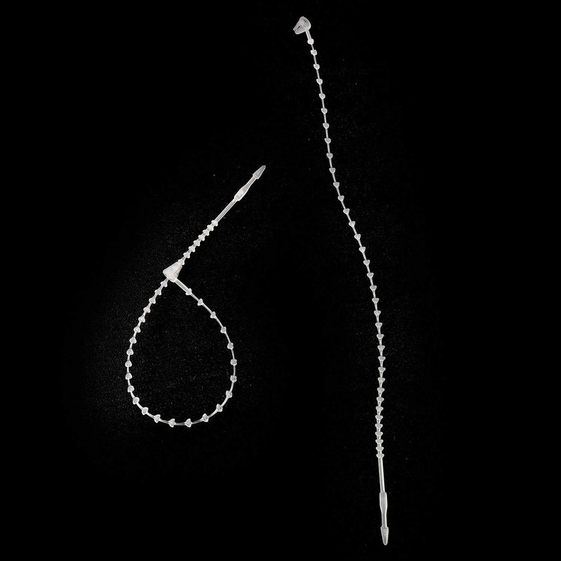 Tegg Snap Lock Pin 1000PCS 5Inch Clear Plastic Adjustable Beaded Tie Lock Pin Security Loop Snap Tag Fasteners - NewNest Australia