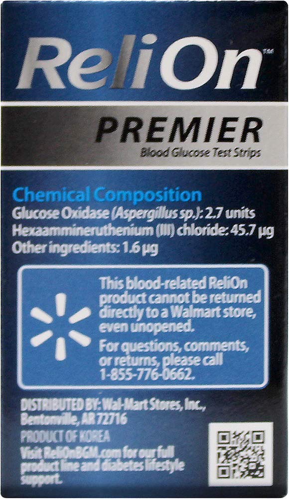 ReliOn Premier Blood Glucose Test Strips, 100 Ct (2 pk) - NewNest Australia