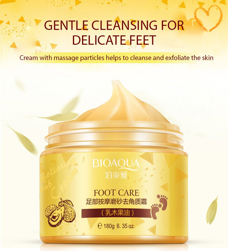 BIOAQUA Foot Care Herbal Massage Scrub-Exfoliating Cream Cleansing Delicate Feet Skin Shea Oil Natural Extracts180g - NewNest Australia