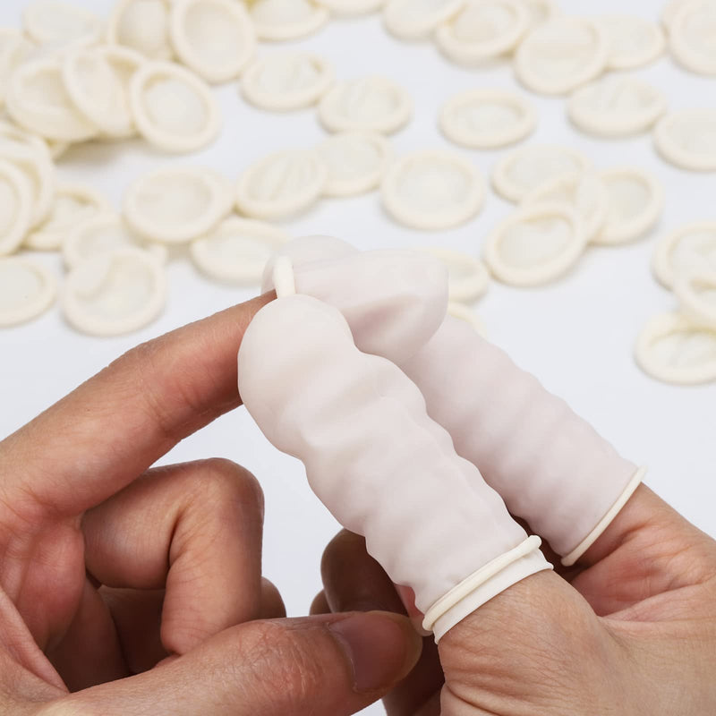 400 Count Latex Finger Cots Large Fingertip Gloves Disposable Finger Rubber Tips Protector Anti-Static Large (Pack of 400) - NewNest Australia