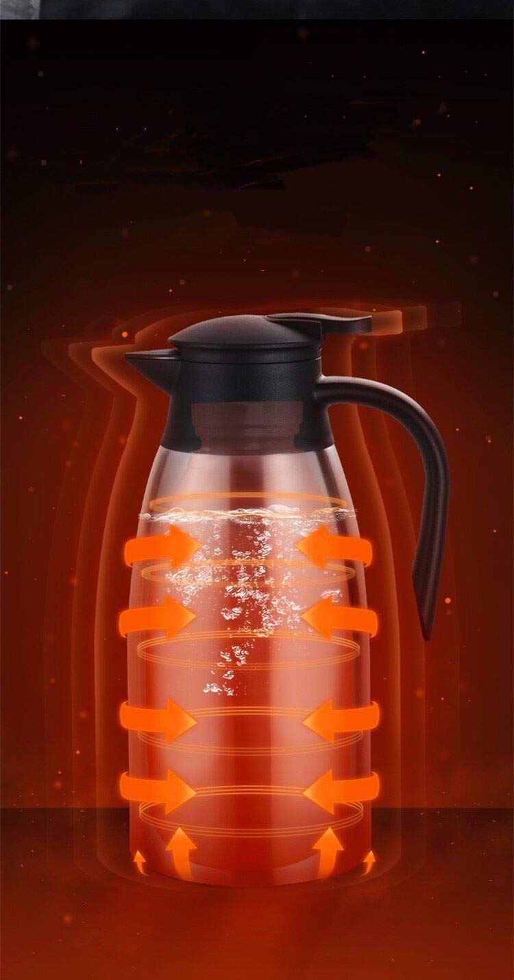 2 Litre Stainless Steel Coffee Jug Double Walled Insulated Vacuum Jug Tea Carafe Thermal Jug for Hot & Cold Drinks - NewNest Australia