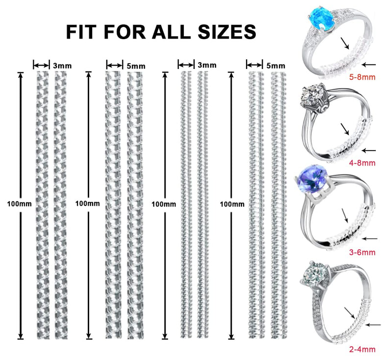 Invisible Ring Size Adjuster for Loose Rings – Ring Guard, Ring Sizer, 4 Sizes Fit Almost Any Ring. [12pcs] - NewNest Australia