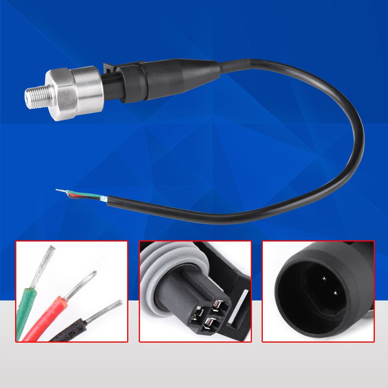 Pressure Transducer Sender Sensor for Oil Fuel Air Water, 1/8"NPT Thread Stainless Steel (100PSI) - NewNest Australia