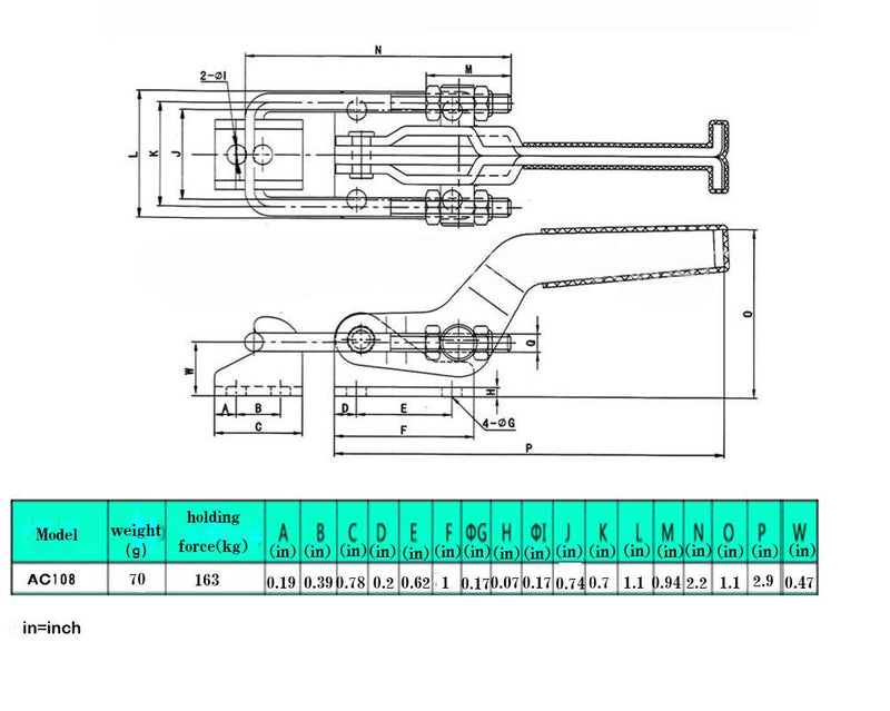 Accessbuy Toggle Clamp Steel latch 360 lbs Toggle Clamp Latch Vertical Quick Release Toggle Clamp 4PCS 4 - NewNest Australia