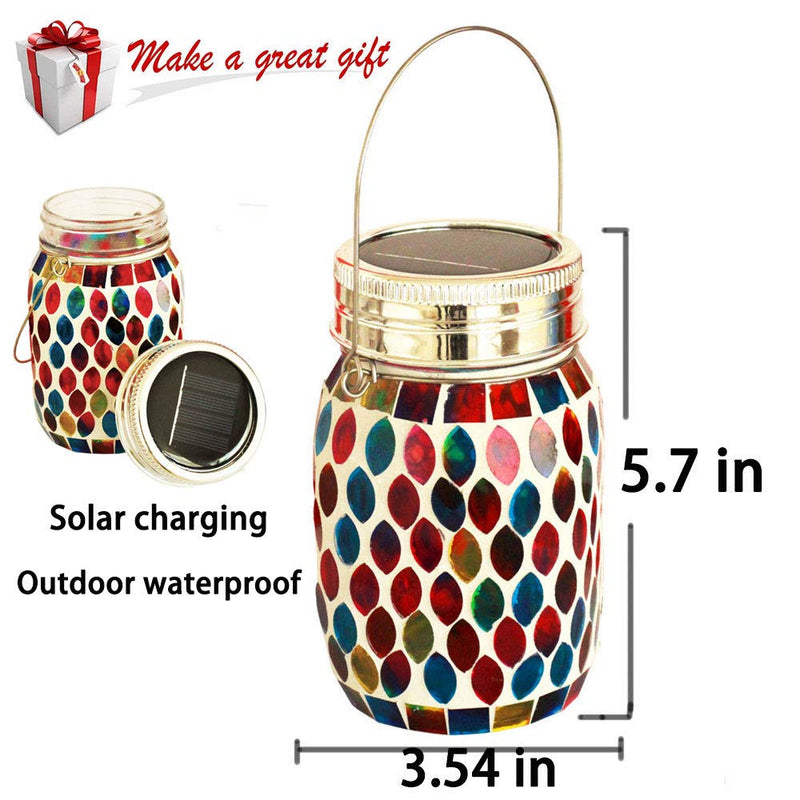 Mosaic Solar Lights Outdoor Hanging Lanterns, Rechargeable Mosaic Solar Lanterns， Outdoor Waterproof Solar Night Lights Table Lamps for Decorations Art Deco - NewNest Australia