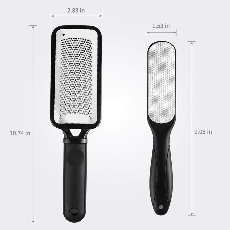 WUJUN 2Pcs Foot Files Foot Pedicure Kit, Stainless Steel Foot Rasp and Dual Sided Foot File Hard Skin Remover Professional Foot Care Tool Both Wet and Dry Cracked Feet - NewNest Australia