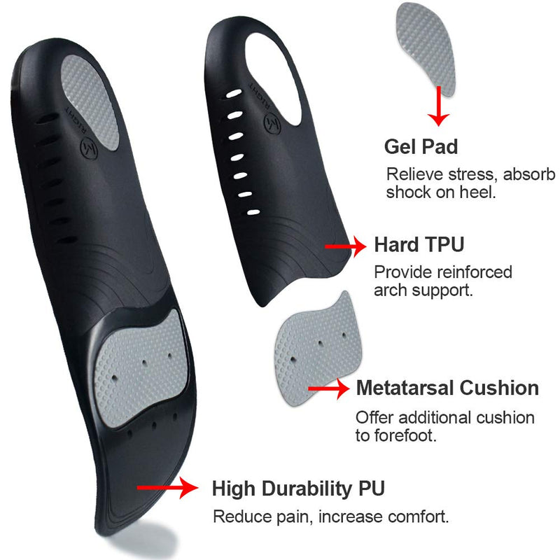 Ailaka High Arch Support Insoles for Men Women - Plantar Fasciitis Relief Arch Support Shoe Inserts, Orthotic Insoles for Flat Feet, Arch Pain and Heel Pain Relief 9/10.5 UK Black - NewNest Australia