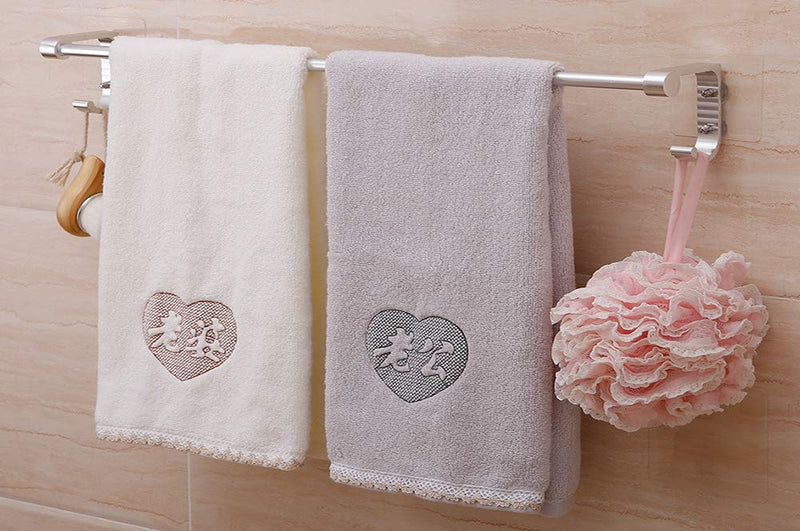 Royal Brands Self Adhesive Towel Bar | Double Towel Holder with 2 Hooks | No Tools Necessary | 23" Long - NewNest Australia