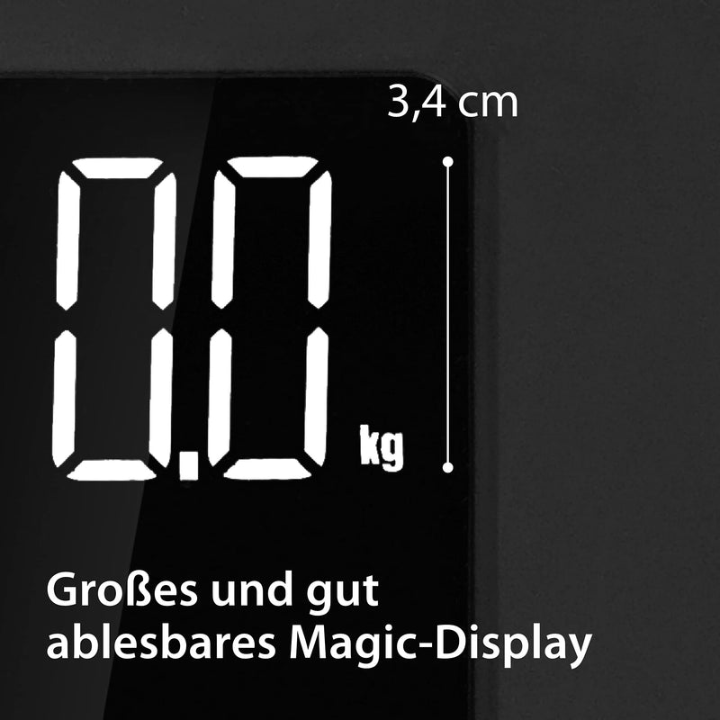 Ade Digital Bathroom Scales With Large Led Display | Non-Slip Weighing Surface Made Of Safety Glass | Accurate Weighing Results In 100G | Elegant Black Matte Surface | Up To 180Kg - NewNest Australia