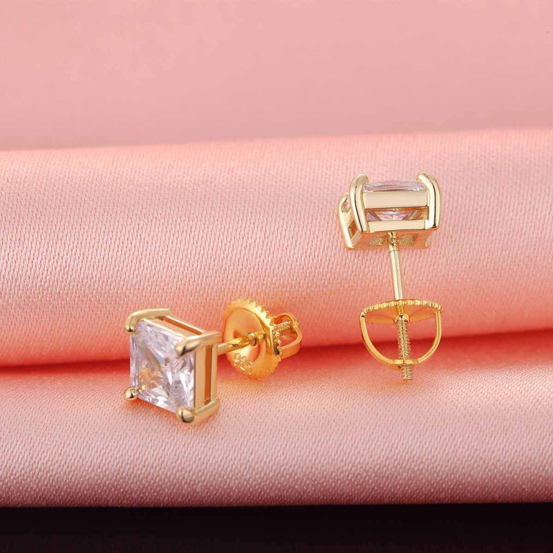 DELECOE 925 Stering Silver Screw Earring Backs Replacements for Threaded Post (0.032''), 4 Pairs Hypoallergenic 18K Gold Plated Screw on Earring Backs for Diamond Earring Studs, 6mm - NewNest Australia