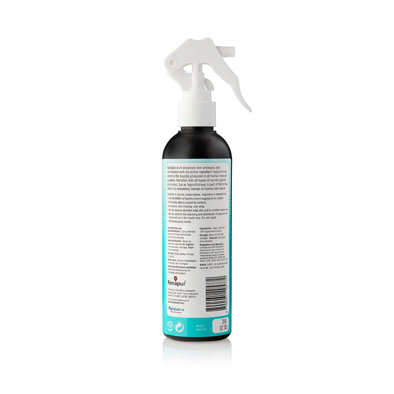 NatraSan Antiseptic Spray (250 ml) – Hypochlorous Medical-Grade Skin and Surface Sanitiser, Disinfectant – Alcohol-Free, for Hands, Skin, Tattoo & Piercings, Surfaces, Baby Items & More 250ml - NewNest Australia