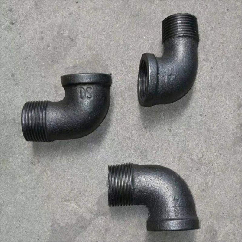 Summer baby Ma steel pipe fittings black crafts shelf accessories Ma steel internal and external wire elbow water connection (each package includes 1) (1/2in) 1/2in - NewNest Australia