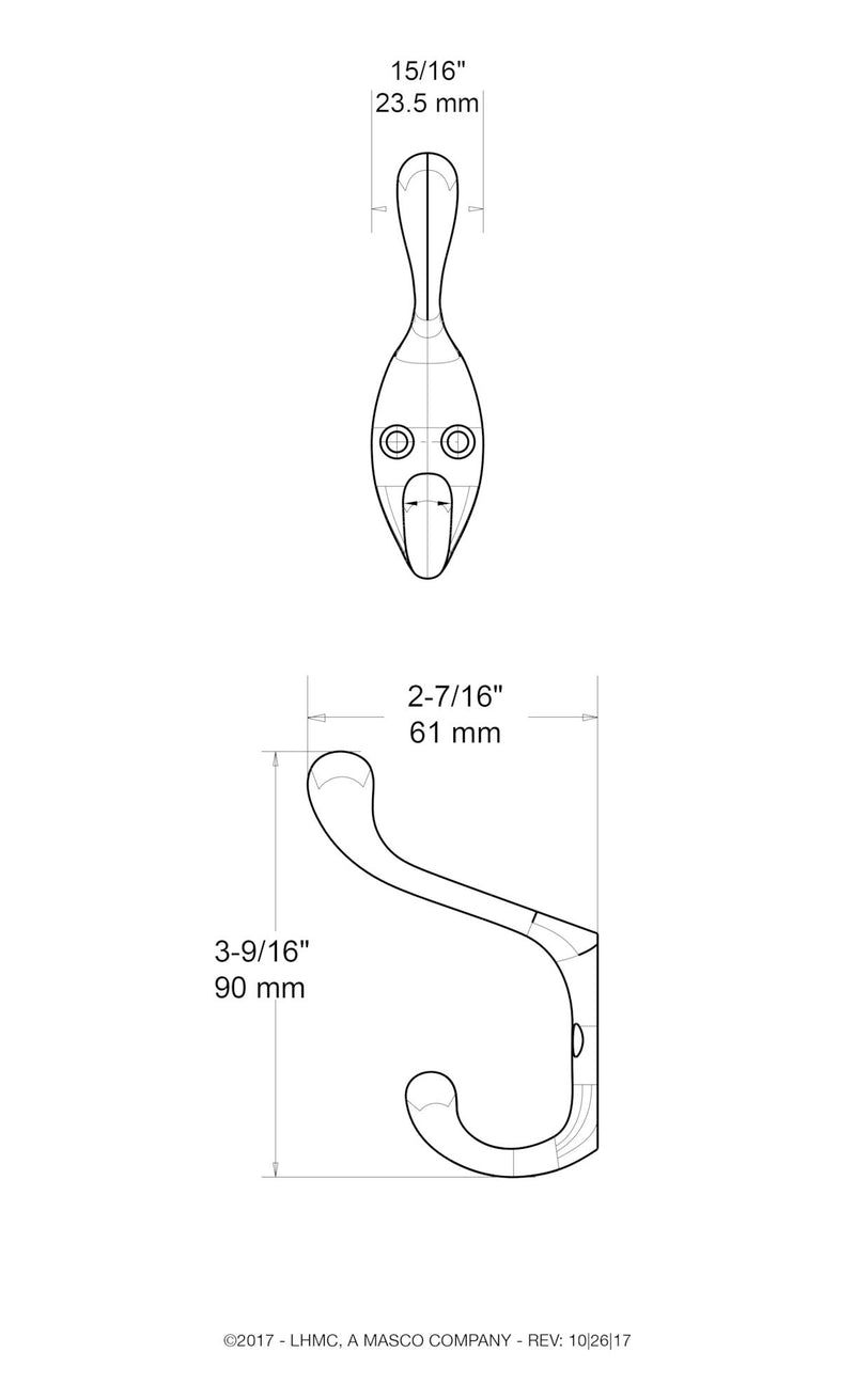 NewNest Australia - Franklin Brass B42302M-W-C 3" Heavy Coat and Hat Hook (5 Pack), White 5 Pack 