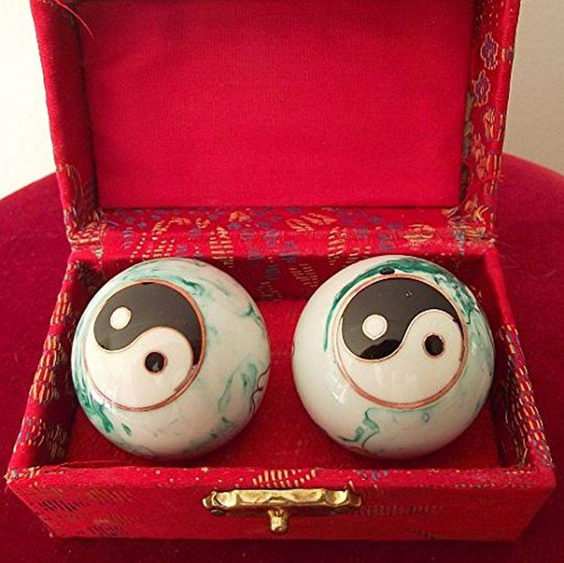 Chinese Health Balls with Chimes and Yin Yang (Balance) Symbol. Health Balls Stimulate Acupressure Points. Balls Come in a Traditional Chinese Presentation Box. - NewNest Australia