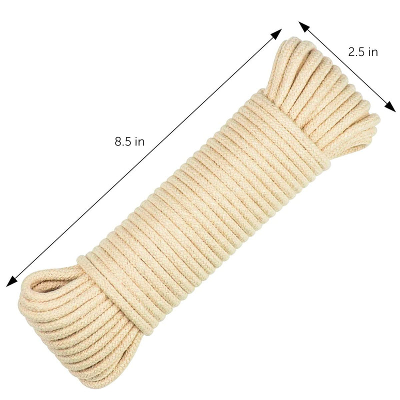 SteadMax 100ft Natural Cotton 3/16 Inch Rope, Heavy-Duty General-Purpose Utility Cord, Clothesline Rope, Ideal for Tents, Hammocks, Halters, Harnesses, Awnings, Outdoors, Sports (2 Pack, 50ft Each) - NewNest Australia